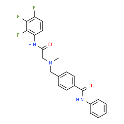 ChemSpider 2D Image | 4-[(Methyl{2-oxo-2-[(2,3,4-trifluorophenyl)amino]ethyl}amino)methyl]-N-phenylbenzamide | C23H20F3N3O2