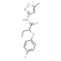 ChemSpider 2D Image | 2-(4-Fluorophenoxy)-N-(5-methyl-1,2-oxazol-3-yl)butanamide | C14H15FN2O3