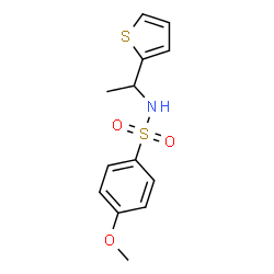 ChemSpider 2D Image | 4-Methoxy-N-[1-(2-thienyl)ethyl]benzenesulfonamide | C13H15NO3S2