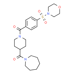 ChemSpider 2D Image | 1-Azepanyl{1-[4-(4-morpholinylsulfonyl)benzoyl]-4-piperidinyl}methanone | C23H33N3O5S