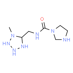 ChemSpider 2D Image | N-[(1-Methyl-5-tetrazolidinyl)methyl]-1-imidazolidinecarboxamide | C7H17N7O