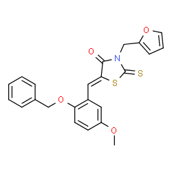 ChemSpider 2D Image | (5Z)-5-[2-(Benzyloxy)-5-methoxybenzylidene]-3-(2-furylmethyl)-2-thioxo-1,3-thiazolidin-4-one | C23H19NO4S2