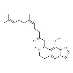ChemSpider 2D Image | (5Z)-1-(4-Methoxy-6-methyl-5,6,7,8-tetrahydro[1,3]dioxolo[4,5-g]isoquinolin-5-yl)-6,10-dimethyl-5,9-undecadien-2-one | C25H35NO4