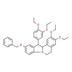 ChemSpider 2D Image | 10-(Benzyloxy)-12-(3,4-diethoxyphenyl)-2,3-diethoxy-5,6,12,12a-tetrahydroindolo[2,1-a]isoquinoline | C37H41NO5