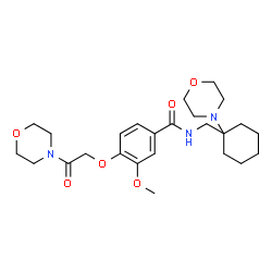 ChemSpider 2D Image | 3-Methoxy-N-{[1-(4-morpholinyl)cyclohexyl]methyl}-4-[2-(4-morpholinyl)-2-oxoethoxy]benzamide | C25H37N3O6