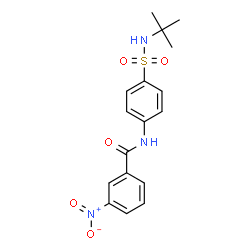 ChemSpider 2D Image | N-[4-(tert-butylsulfamoyl)phenyl]-3-nitrobenzamide | C17H19N3O5S