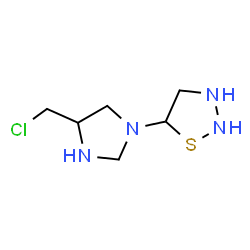 ChemSpider 2D Image | 5-[4-(Chloromethyl)-1-imidazolidinyl]-1,2,3-thiadiazolidine | C6H13ClN4S
