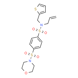 ChemSpider 2D Image | N-Allyl-4-(4-morpholinylsulfonyl)-N-(2-thienylmethyl)benzenesulfonamide | C18H22N2O5S3