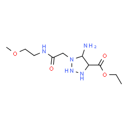 ChemSpider 2D Image | Ethyl 5-amino-1-{2-[(2-methoxyethyl)amino]-2-oxoethyl}-1,2,3-triazolidine-4-carboxylate | C10H21N5O4
