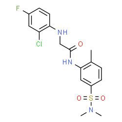 ChemSpider 2D Image | N~2~-(2-Chloro-4-fluorophenyl)-N-[5-(dimethylsulfamoyl)-2-methylphenyl]glycinamide | C17H19ClFN3O3S