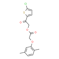 ChemSpider 2D Image | 2-(5-Chloro-2-thienyl)-2-oxoethyl (2,5-dimethylphenoxy)acetate | C16H15ClO4S