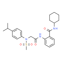 ChemSpider 2D Image | N-Cyclohexyl-2-{[N-(4-isopropylphenyl)-N-(methylsulfonyl)glycyl]amino}benzamide | C25H33N3O4S
