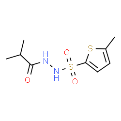 ChemSpider 2D Image | 2-Methyl-N'-[(5-methyl-2-thienyl)sulfonyl]propanehydrazide | C9H14N2O3S2