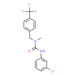 ChemSpider 2D Image | 3-(3-Chlorophenyl)-1-methyl-1-[4-(trifluoromethyl)benzyl]urea | C16H14ClF3N2O