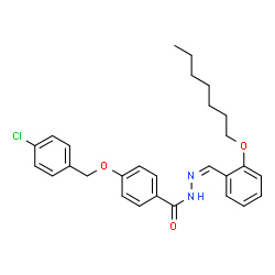 ChemSpider 2D Image | 4-[(4-Chlorobenzyl)oxy]-N'-{(Z)-[2-(heptyloxy)phenyl]methylene}benzohydrazide | C28H31ClN2O3