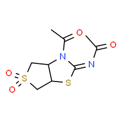 ChemSpider 2D Image | N-[(2E)-3-Acetyl-5,5-dioxidotetrahydrothieno[3,4-d][1,3]thiazol-2(3H)-ylidene]acetamide | C9H12N2O4S2