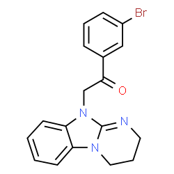 ChemSpider 2D Image | 1-(3-Bromophenyl)-2-(3,4-dihydropyrimido[1,2-a]benzimidazol-10(2H)-yl)ethanone | C18H16BrN3O