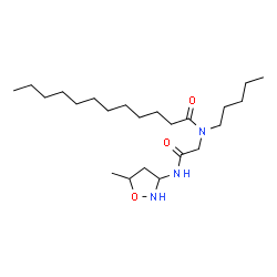 ChemSpider 2D Image | N-{2-[(5-Methyl-1,2-oxazolidin-3-yl)amino]-2-oxoethyl}-N-pentyldodecanamide | C23H45N3O3