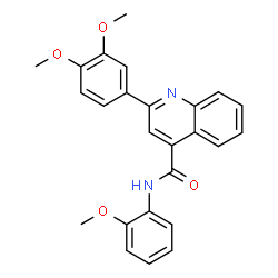 ChemSpider 2D Image | 2-(3,4-Dimethoxyphenyl)-N-(2-methoxyphenyl)-4-quinolinecarboxamide | C25H22N2O4