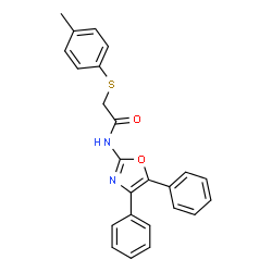 ChemSpider 2D Image | N-(4,5-Diphenyl-1,3-oxazol-2-yl)-2-[(4-methylphenyl)sulfanyl]acetamide | C24H20N2O2S