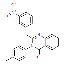 ChemSpider 2D Image | 3-(4-Methylphenyl)-2-(3-nitrobenzyl)-4(3H)-quinazolinone | C22H17N3O3