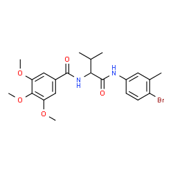 ChemSpider 2D Image | N-{1-[(4-Bromo-3-methylphenyl)amino]-3-methyl-1-oxo-2-butanyl}-3,4,5-trimethoxybenzamide | C22H27BrN2O5