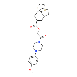 ChemSpider 2D Image | 2-[4-(4-Methoxyphenyl)-1-piperazinyl]-2-oxoethyl spiro[bicyclo[3.3.1]nonane-9,2'-[1,3]dithiolane]-3-carboxylate | C25H34N2O4S2