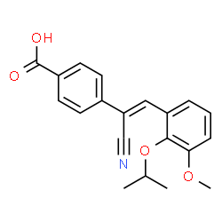 ChemSpider 2D Image | 4-[(Z)-1-Cyano-2-(2-isopropoxy-3-methoxyphenyl)vinyl]benzoic acid | C20H19NO4