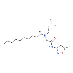 ChemSpider 2D Image | N-[2-(Dimethylamino)ethyl]-N-{2-[(5-methyl-1,2-oxazolidin-3-yl)amino]-2-oxoethyl}decanamide | C20H40N4O3