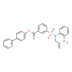 ChemSpider 2D Image | 4-Biphenylyl 3-[allyl(2-methoxyphenyl)sulfamoyl]benzoate | C29H25NO5S