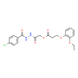 ChemSpider 2D Image | 2-[2-(4-Chlorobenzoyl)hydrazino]-2-oxoethyl 3-(2-ethoxyphenoxy)propanoate | C20H21ClN2O6
