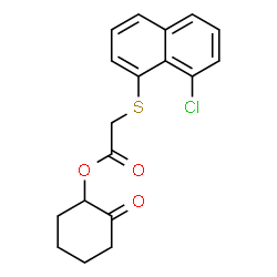 ChemSpider 2D Image | 2-Oxocyclohexyl [(8-chloro-1-naphthyl)sulfanyl]acetate | C18H17ClO3S