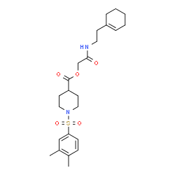 ChemSpider 2D Image | 2-{[2-(1-Cyclohexen-1-yl)ethyl]amino}-2-oxoethyl 1-[(3,4-dimethylphenyl)sulfonyl]-4-piperidinecarboxylate | C24H34N2O5S