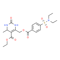 ChemSpider 2D Image | Ethyl 6-({[4-(diethylsulfamoyl)benzoyl]oxy}methyl)-4-methyl-2-oxo-1,2,3,4-tetrahydro-5-pyrimidinecarboxylate | C20H27N3O7S