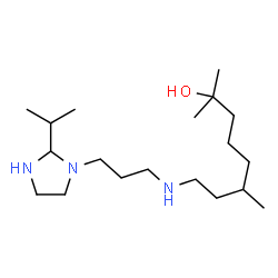 ChemSpider 2D Image | 8-{[3-(2-Isopropyl-1-imidazolidinyl)propyl]amino}-2,6-dimethyl-2-octanol | C19H41N3O