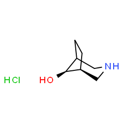 ChemSpider 2D Image | (1S,8R)-3-Azabicyclo[3.2.1]octan-8-ol hydrochloride (1:1) | C7H14ClNO