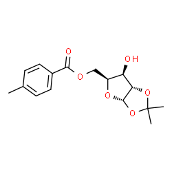 ChemSpider 2D Image | 1,2-O-Isopropylidene-5-O-(4-methylbenzoyl)-alpha-L-xylofuranose | C16H20O6
