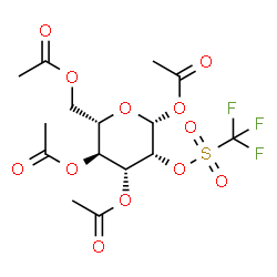 ChemSpider 2D Image | 1,3,4,6-Tetra-O-acetyl-2-O-[(trifluoromethyl)sulfonyl]-beta-L-mannopyranose | C15H19F3O12S
