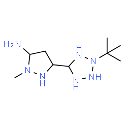 ChemSpider 2D Image | 2-Methyl-5-[2-(2-methyl-2-propanyl)-5-tetrazolidinyl]-3-pyrazolidinamine | C9H23N7