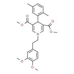 ChemSpider 2D Image | Dimethyl 1-[2-(3,4-dimethoxyphenyl)ethyl]-4-(2,5-dimethylphenyl)-1,4-dihydro-3,5-pyridinedicarboxylate | C27H31NO6