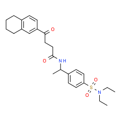 ChemSpider 2D Image | N-{1-[4-(Diethylsulfamoyl)phenyl]ethyl}-4-oxo-4-(5,6,7,8-tetrahydro-2-naphthalenyl)butanamide | C26H34N2O4S