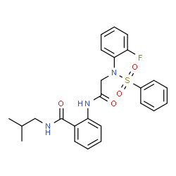 ChemSpider 2D Image | 2-{[N-(2-Fluorophenyl)-N-(phenylsulfonyl)glycyl]amino}-N-isobutylbenzamide | C25H26FN3O4S
