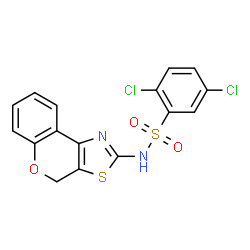 ChemSpider 2D Image | 2,5-Dichloro-N-(4H-chromeno[4,3-d][1,3]thiazol-2-yl)benzenesulfonamide | C16H10Cl2N2O3S2