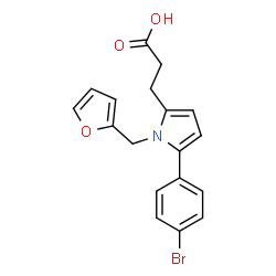 ChemSpider 2D Image | 3-[5-(4-Bromophenyl)-1-(2-furylmethyl)-1H-pyrrol-2-yl]propanoic acid | C18H16BrNO3