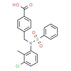 ChemSpider 2D Image | 4-[[(3-Chloro-2-methylphenyl)(phenylsulfonyl)amino]methyl]benzoic acid | C21H18ClNO4S