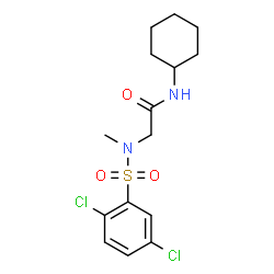 ChemSpider 2D Image | N-Cyclohexyl-N~2~-[(2,5-dichlorophenyl)sulfonyl]-N~2~-methylglycinamide | C15H20Cl2N2O3S