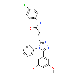 ChemSpider 2D Image | N-(4-Chlorophenyl)-2-{[5-(3,5-dimethoxyphenyl)-4-phenyl-4H-1,2,4-triazol-3-yl]sulfanyl}acetamide | C24H21ClN4O3S