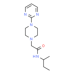 ChemSpider 2D Image | N-sec-Butyl-2-[4-(2-pyrimidinyl)-1-piperazinyl]acetamide | C14H23N5O