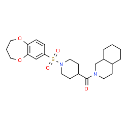 ChemSpider 2D Image | [1-(3,4-Dihydro-2H-1,5-benzodioxepin-7-ylsulfonyl)-4-piperidinyl](octahydro-2(1H)-isoquinolinyl)methanone | C24H34N2O5S