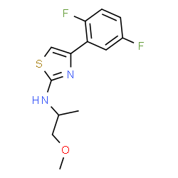 ChemSpider 2D Image | 4-(2,5-Difluorophenyl)-N-(1-methoxy-2-propanyl)-1,3-thiazol-2-amine | C13H14F2N2OS